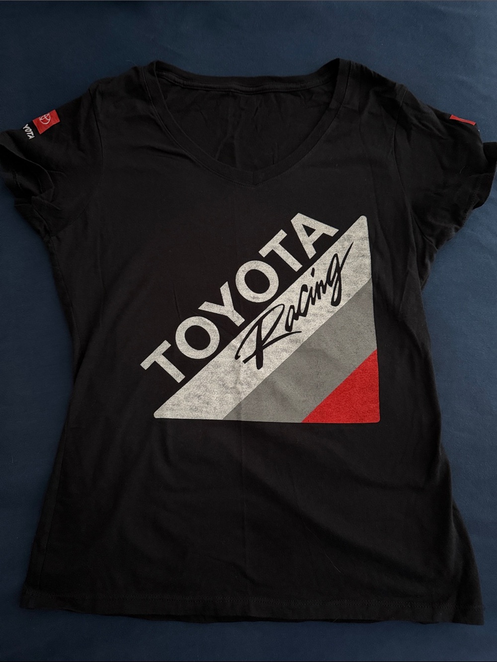 Toyota Racing Women's Black V-Neck Graphic Tee